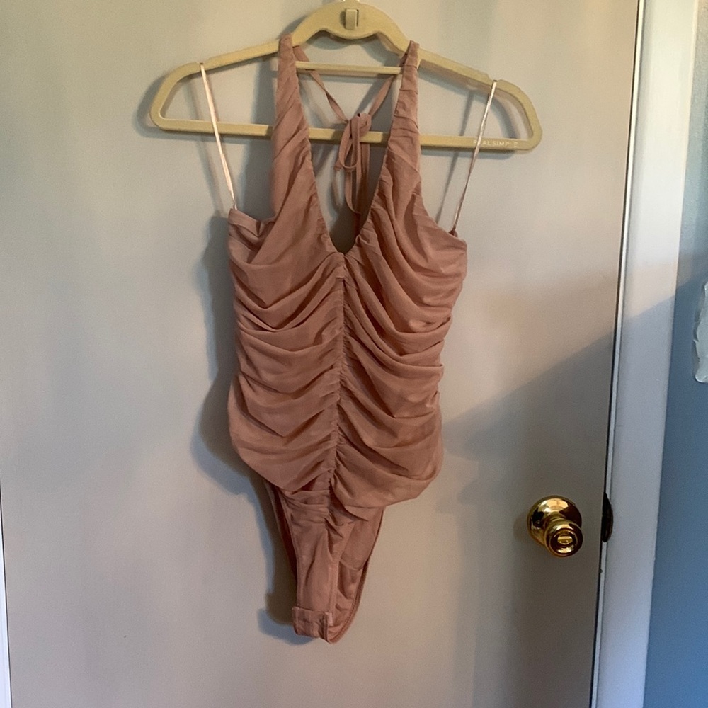 NWT ZARA Draped Halter bodysuit